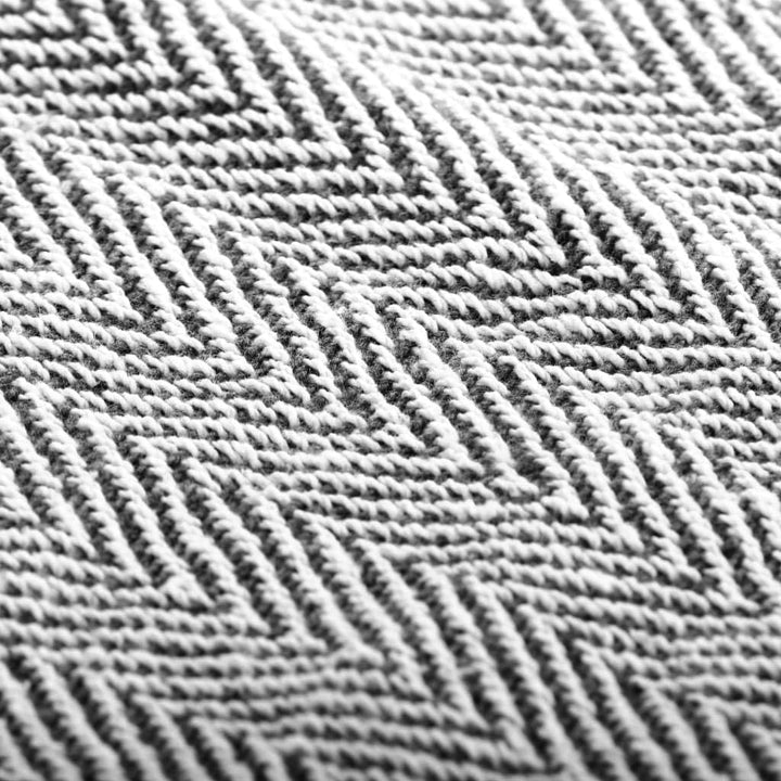 vidaXL Überwurf Baumwolle Fischgrätmuster 160x210cm Marineblau Tagesdecke 160 x 210 cm Marineblau, 1