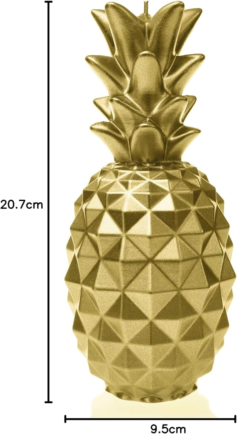 Candellana Ananas Paraffinkerze 100x100x210 mm - Gold Kerze Dekorativ - Kerzen Aesthetic 3D - Candle