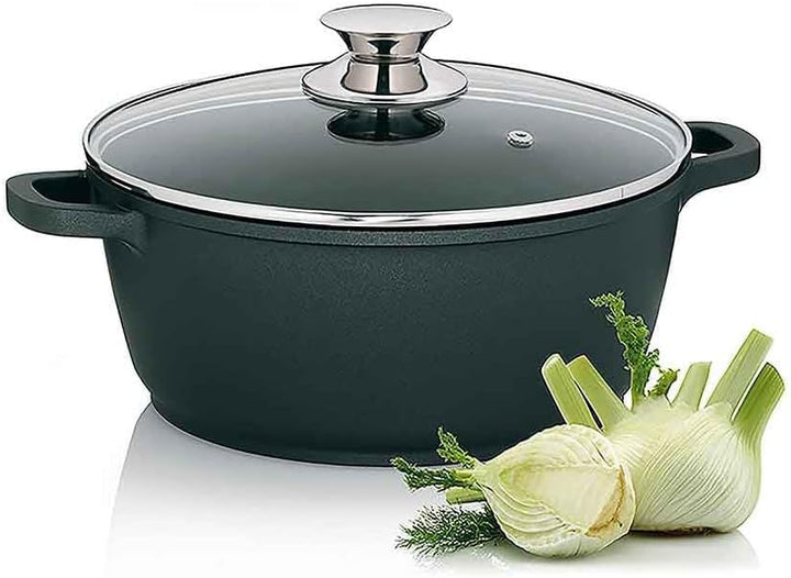 Kela Fleischtopf Kerros 24cm aus Aluguss, Schwarz, 24 cm