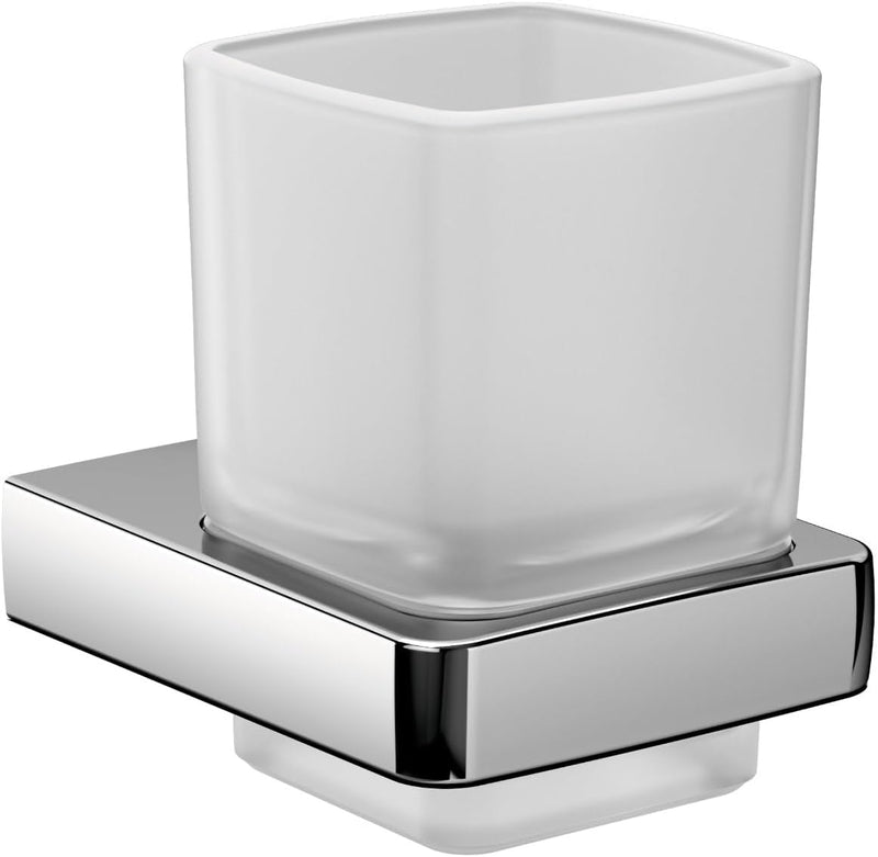 Emco Trend Glashalter, Badzubehör, Kristallglas satiniert/Chrom, Zahnbürstenhalter, Badaccessoires,0