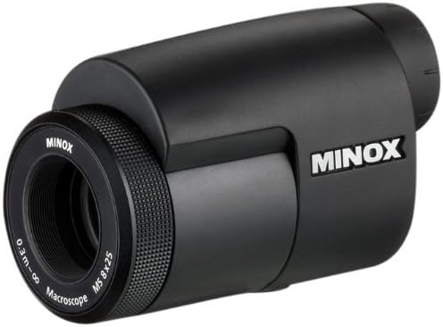 MINOX MS 8x25 Macroscope Schwarz – Miniteleskop im handlichen Format für Outdoor & Alltag – Inkl. Be