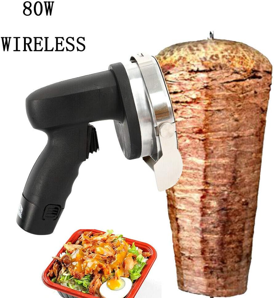 FUROMG Tragbar Kebab Knife Dönerschneider Dönermesser Kebabmesser Gyrosmesser Kebabschneider 80W Akk