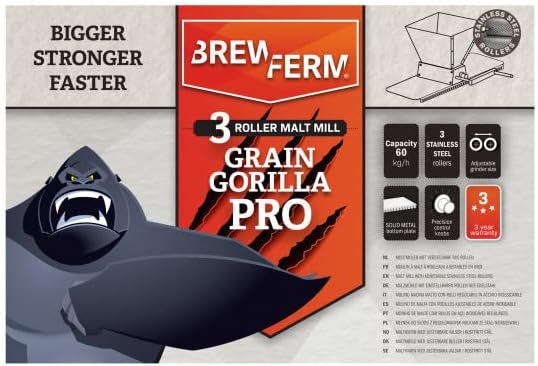 Brewferm Gorilla Pro Malzmühle mit 3 Rollen