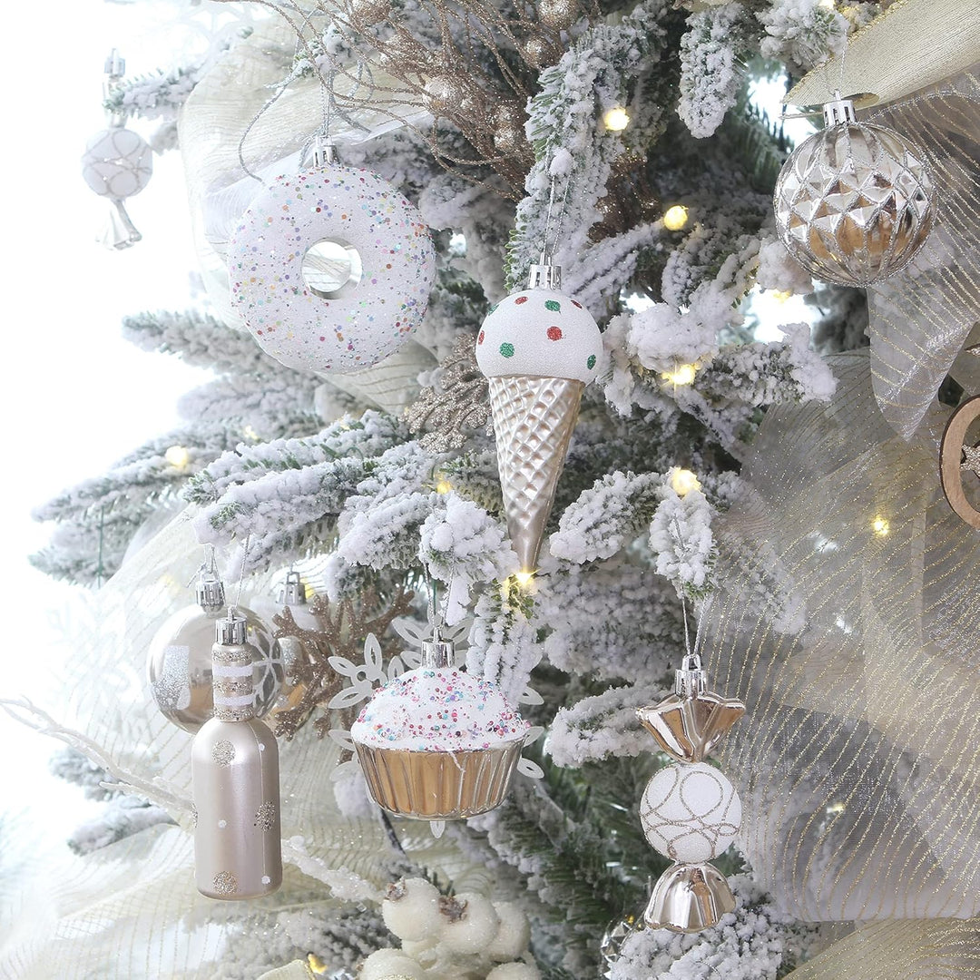 Sea Team 80er-Pack Verschiedene bruchsichere Weihnachtskugel Ornamente Set dekorative Kugeln Anhänge