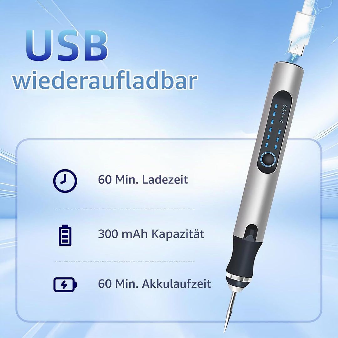 Elektrischer Gravierstift, USB wiederaufladbar, kabellos, tragbares Gravur gerät, Gravur stift für G