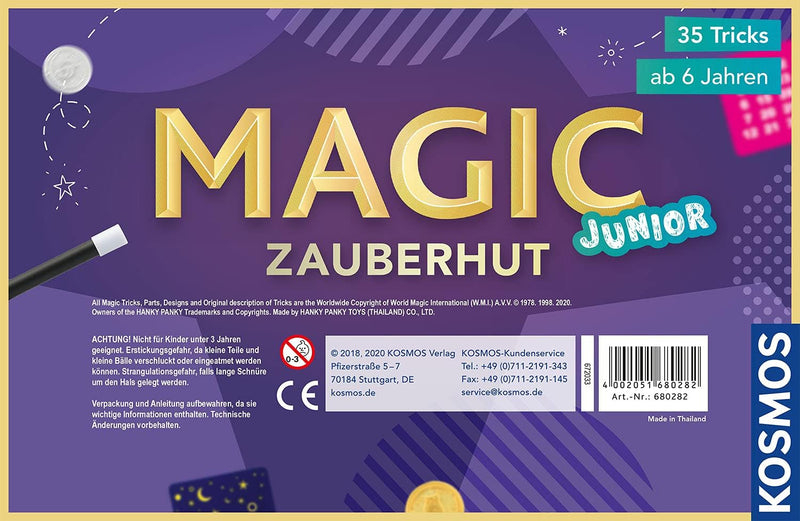 Kosmos 680282 - Magic Zauberhut, Lerne einfach 35 Zaubertricks und Illusionen, Zauberkasten mit Zaub