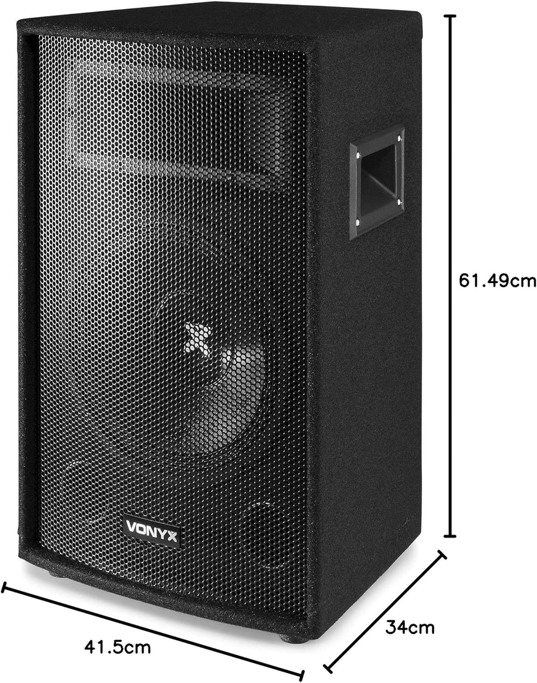 Vonyx SL12 - PA-Lautsprecher 600 Watt - passiver Lautsprecher, 12 Zoll DJ Speaker Passivbox, DJ Laut