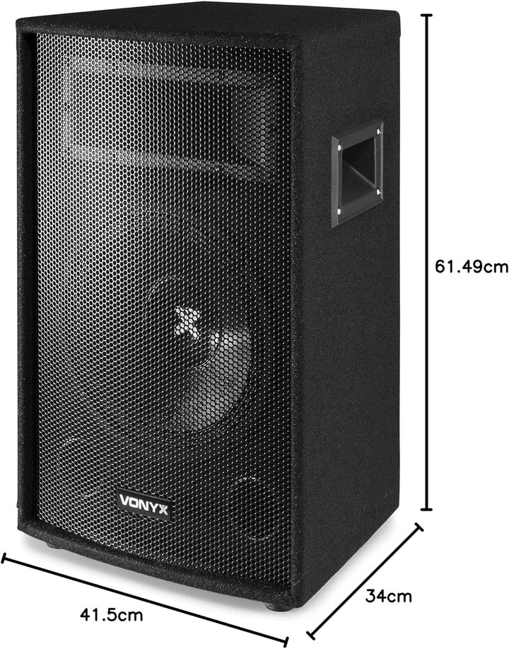 Vonyx SL12 - PA-Lautsprecher 600 Watt - passiver Lautsprecher, 12 Zoll DJ Speaker Passivbox, DJ Laut