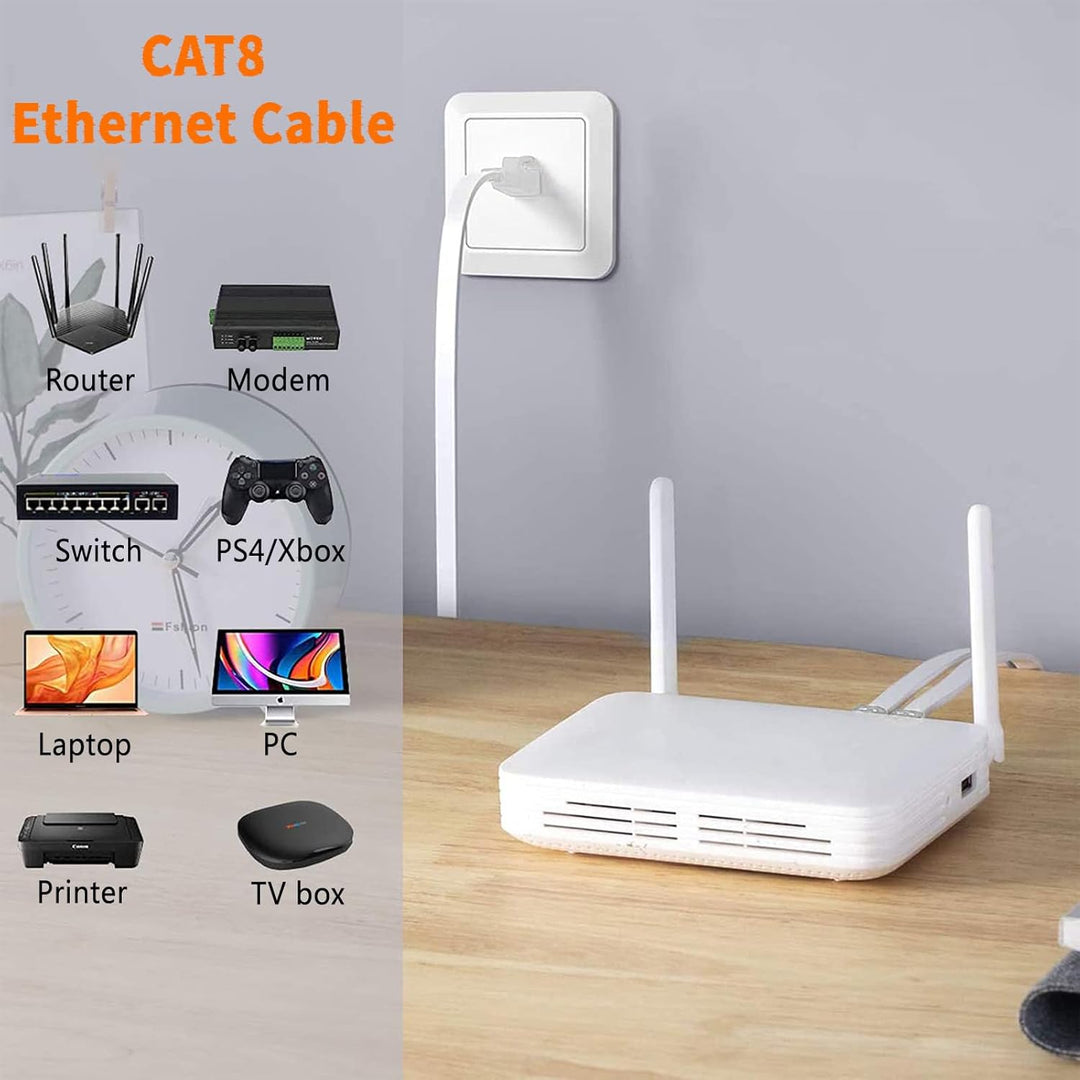 Ercielook 7,5m lan kabel CAT8 Hochgeschwindigkeits Netzwerkkabel für den Aussen- und Innenbereich, 4