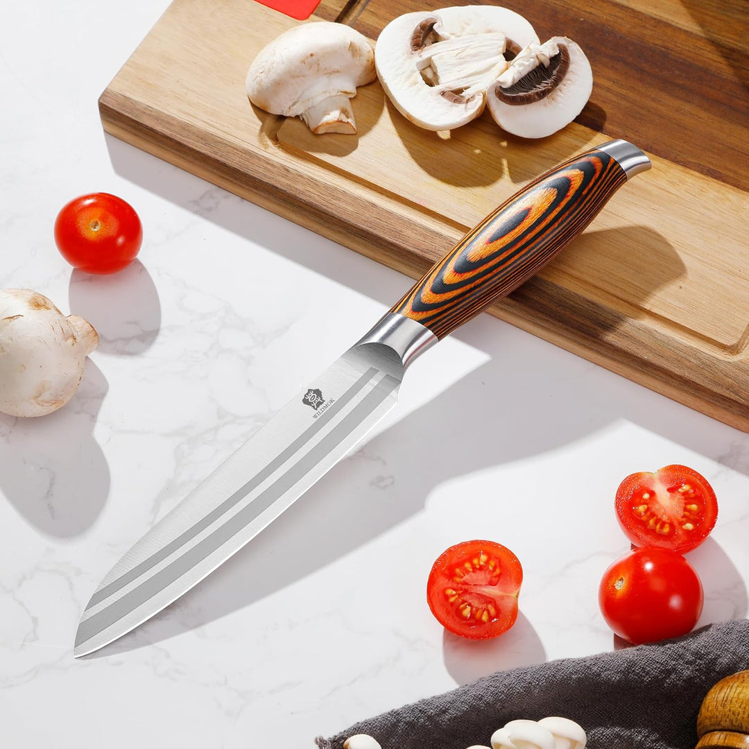 WILDMOK Profi 12,8cm Kochmesser Allzweckmesser rostfreiem Deutscher Edelstahl mit ergonomischem Grif