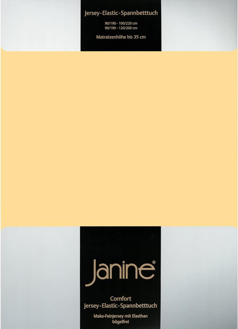 Janine Spannbettlaken 150 x 200 cm 5002 Bettlaken Elastic Vanille 95 % Baumwolle, 5 % Elasthan L/B c