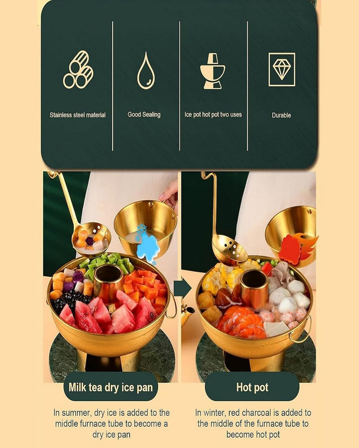 Kupfer-Heisstopf，Kupferkohle-Hot Pot – traditioneller chinesischer Dampftopf für Catering, Kochen un