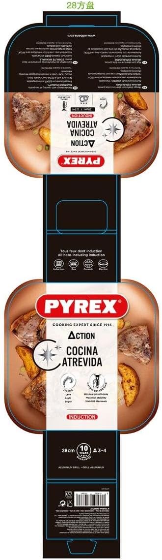 Pyrex Action Bräter aus gepresstem Aluminium, 28 cm, Kupfer 28CM Rotisserie, 28CM Rotisserie