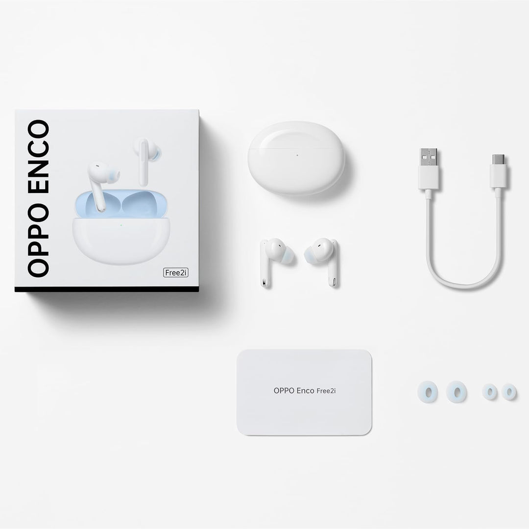 OPPO Enco Free2i kabellose Kopfhörer, Wiedergabezeit mit Lade-Case: bis zu 30 Stunden, Bluetooth 5.2