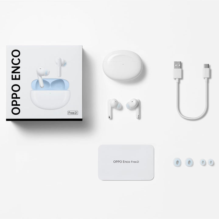 OPPO Enco Free2i kabellose Kopfhörer, Wiedergabezeit mit Lade-Case: bis zu 30 Stunden, Bluetooth 5.2
