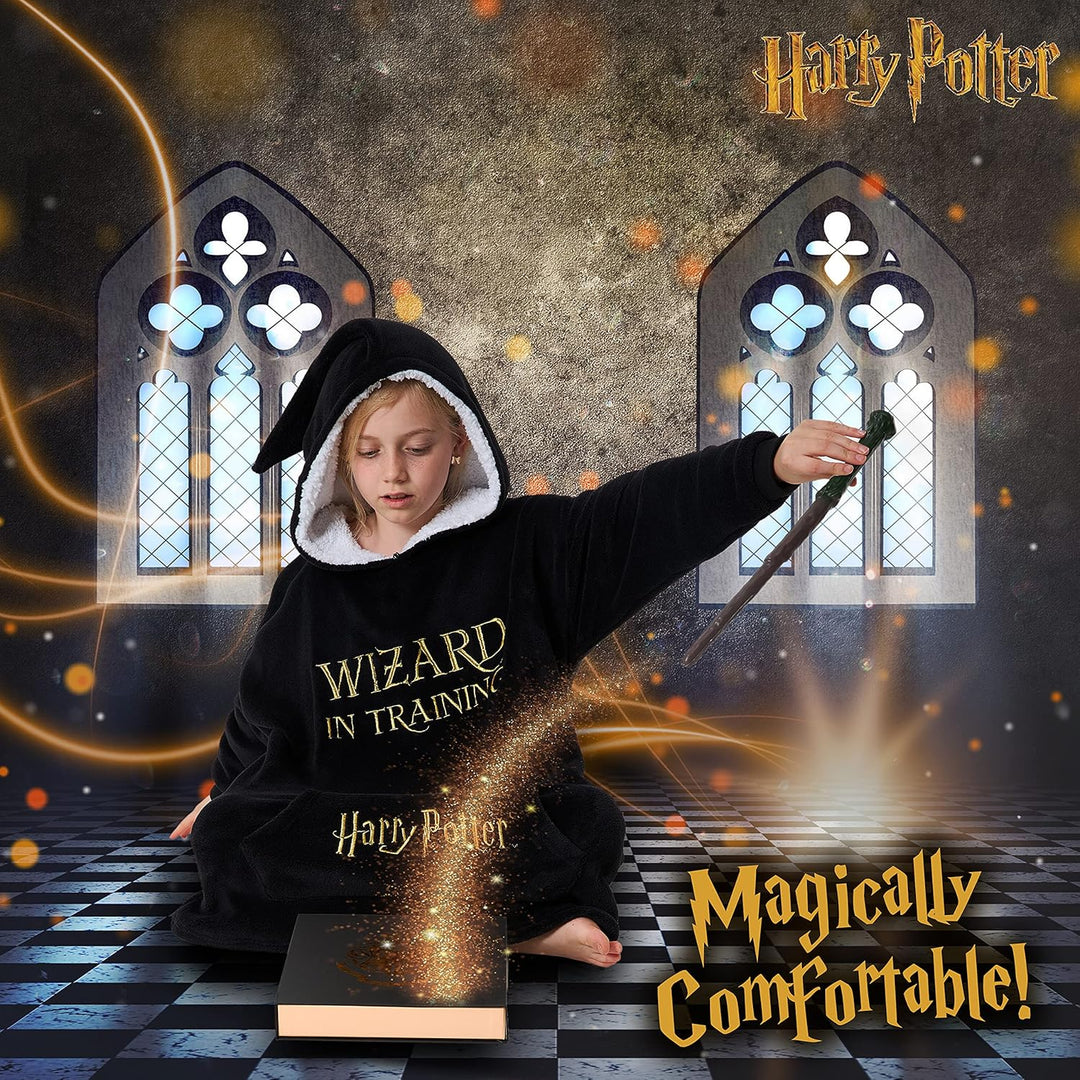 Harry Potter Kinder Hoodie Decke Kapuzenpullover Mädchen und Jungen - Flauschiger Deckenpullover au