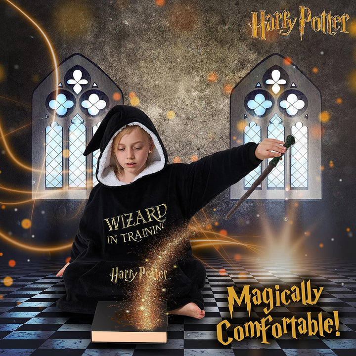 Harry Potter Kinder Hoodie Decke Kapuzenpullover Mädchen und Jungen - Flauschiger Deckenpullover au