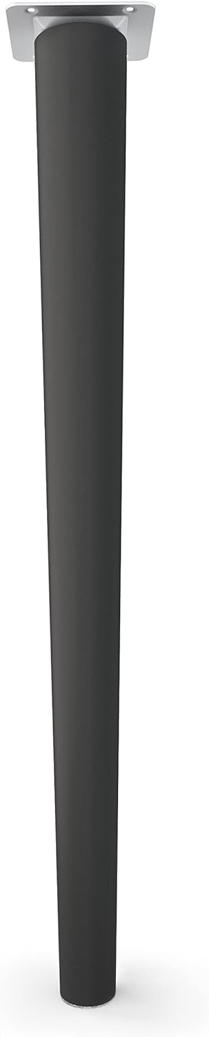 sossai® Holz-Möbelfüsse - Clif Round | Schwarz Matt | Höhe: 45 cm | HMF1 | rund, konisch (gerade Aus