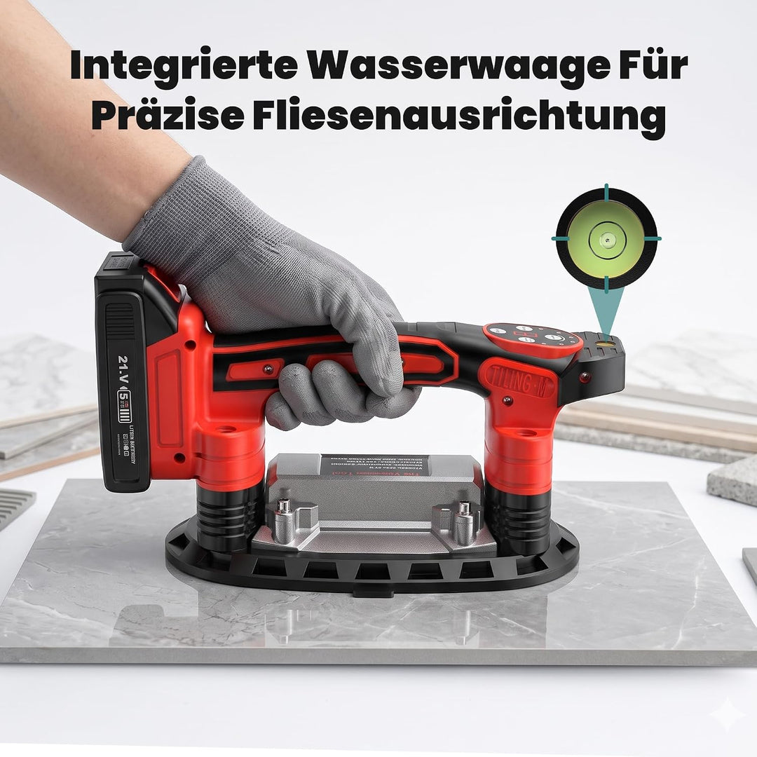 YEARTOP Fliesenrüttler Akku mit 225mm Saugheber Elektrisch 200KG Saugkraft | Kompatibel mit Makita 1