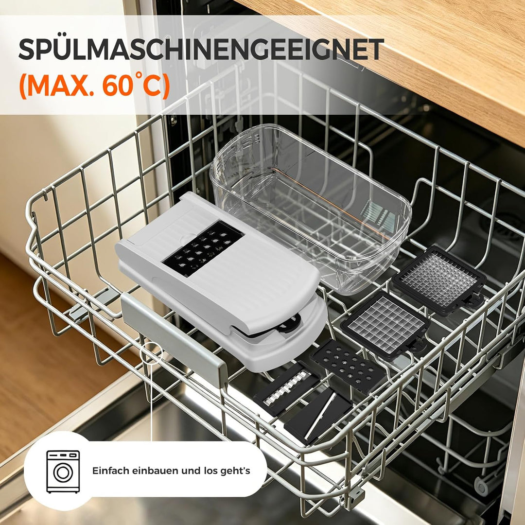 8-in-1 Multifunktionaler Gemüseschneider &amp; Mandoline Gemüsehobel | 8 Rostfreie Edelstahlklingen mit