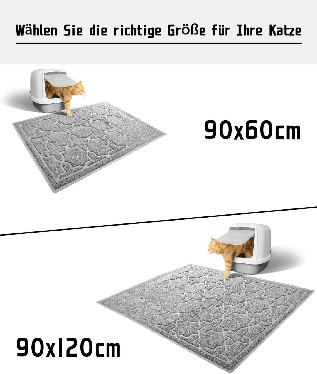 Yimobra Katzenstreumatte, XL Jumbo 90 x 60 cm, Leicht Zu Reinigende Katzenmatten, rutschfest, Wasser