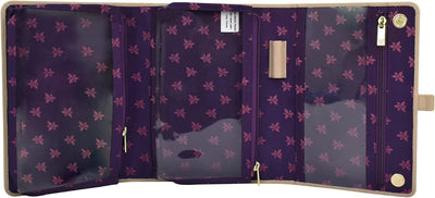 Anuschka Reise Organizer Mappe - Wanderlust Kollektion - Nylonstoff mit Leder Trim und Kunstdruck Bu