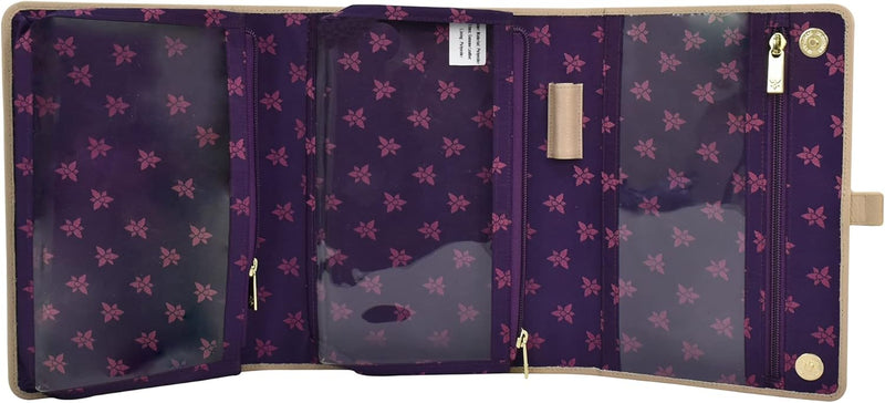 Anuschka Reise Organizer Mappe - Wanderlust Kollektion - Nylonstoff mit Leder Trim und Kunstdruck Bu