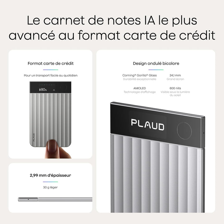 Plaud Note Pro und NotePin Paket, KI Digitales Diktiergerät App-Steuerung, KI-Notizgerät, KI-Transkr