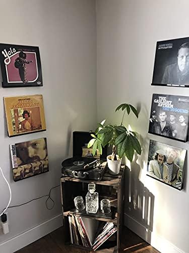 HIIMIEI Vinyl Schallplatten Wandhalterung 6 er für Platten und Fotos, 30,5 x 4,3 x 4,5 cm Schallplat