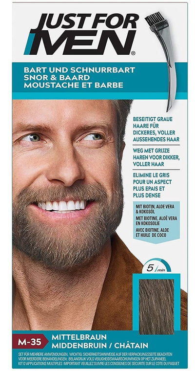 Just For Men Schnurrbart & Bart Färbe, Bart Farbe, Tönung, Bartfarbe, Eliminiert Graue Haare Für Ein