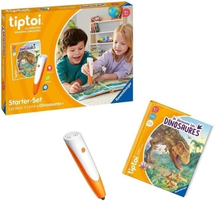 Ravensburger - tiptoi® – Starter-Set – Leser + Buch Ich entdecke die Dinosaurier – elektronisches Le