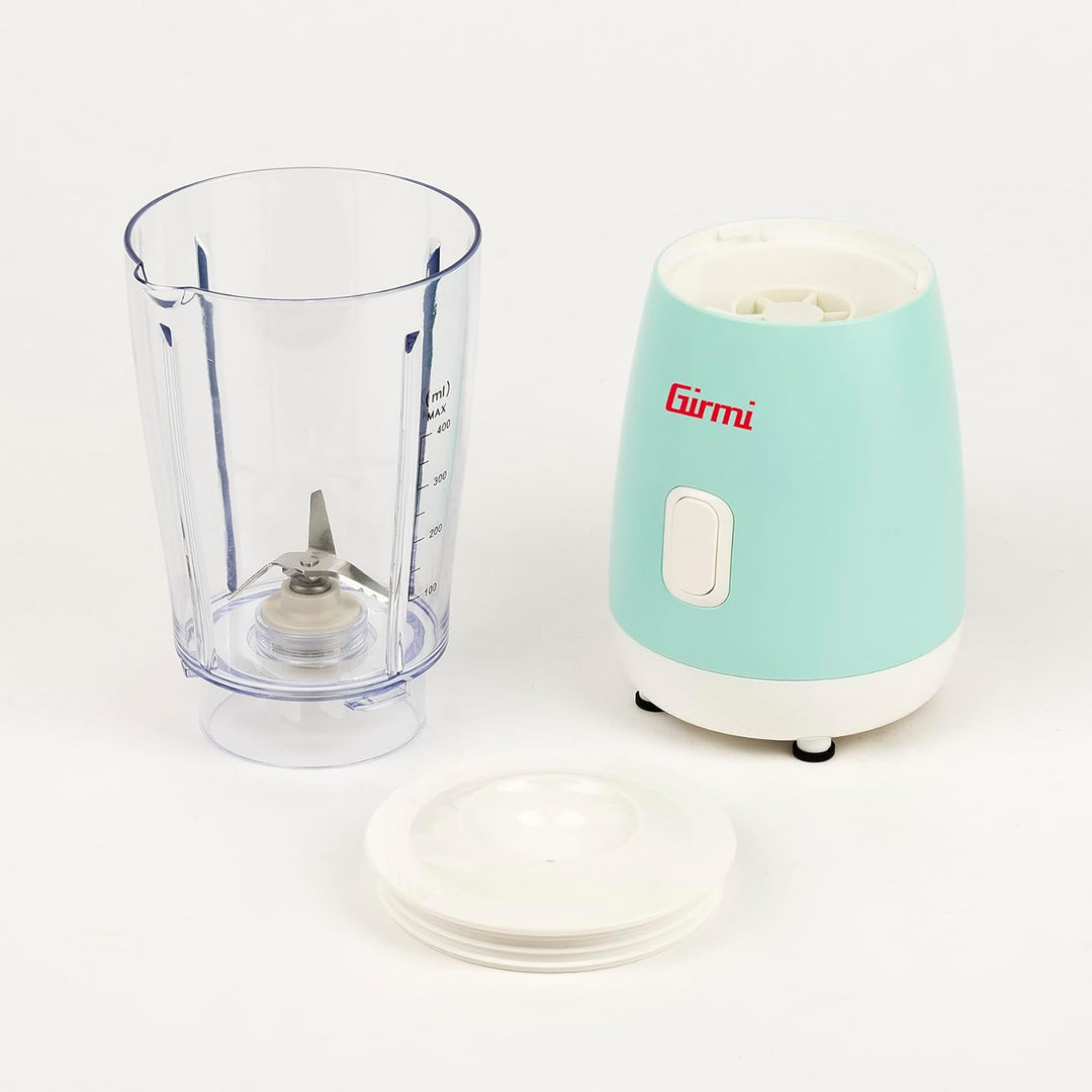 Girmi FR06 Mixer, 170 W, Kapazität 400 cc, 4 Edelstahlklingen, PULSE-Funktion, Messbecher, Sicherhei