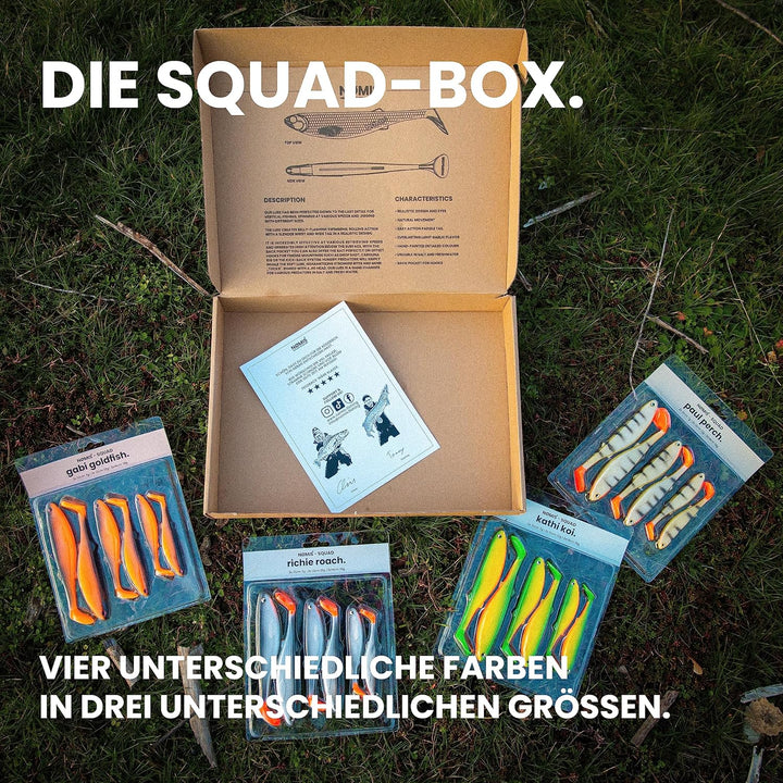 NØMIS Gummifisch Set | Premium Gummifische Set | Angelzubehör | Gummifische Hecht Zander Dorsch Bars
