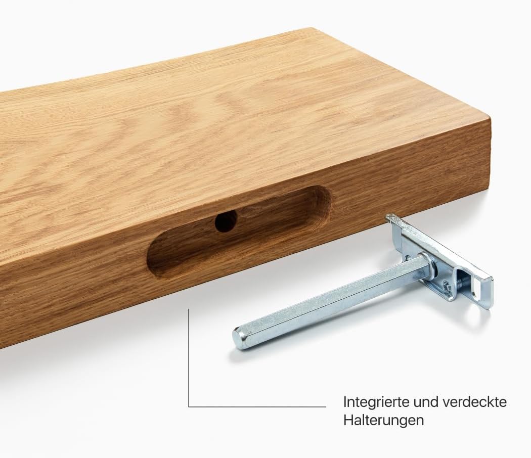 1 Original BestLoft® Wandregal Ruby mit Baumkante aus Eiche Wandboard (50cm) Baumkante 50cm, Baumkan