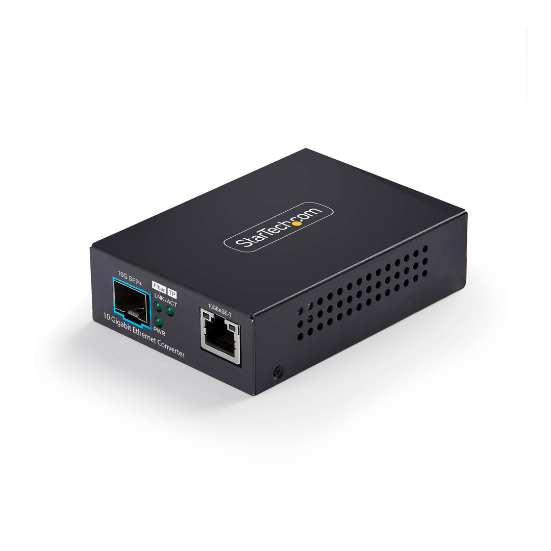 StarTech 10GbE Open SFP+ Glasfaser Konverter, 10GBASE-X (MCM10GSFP2) | RJ-45 auf 10GBASE-X SFP+, Sin
