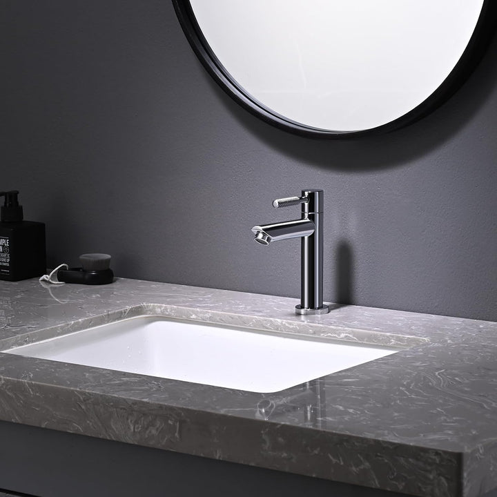 JZX Wasserhahn Bad Kaltwasserhahn aus 304 Edelstahl Chrom für Gäste WC | Verchromt, Einhebelarmatur,
