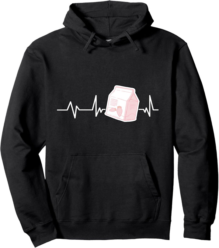 Erdbeermilch Herzschlag Geschenk Erdbeermilch Pullover Hoodie