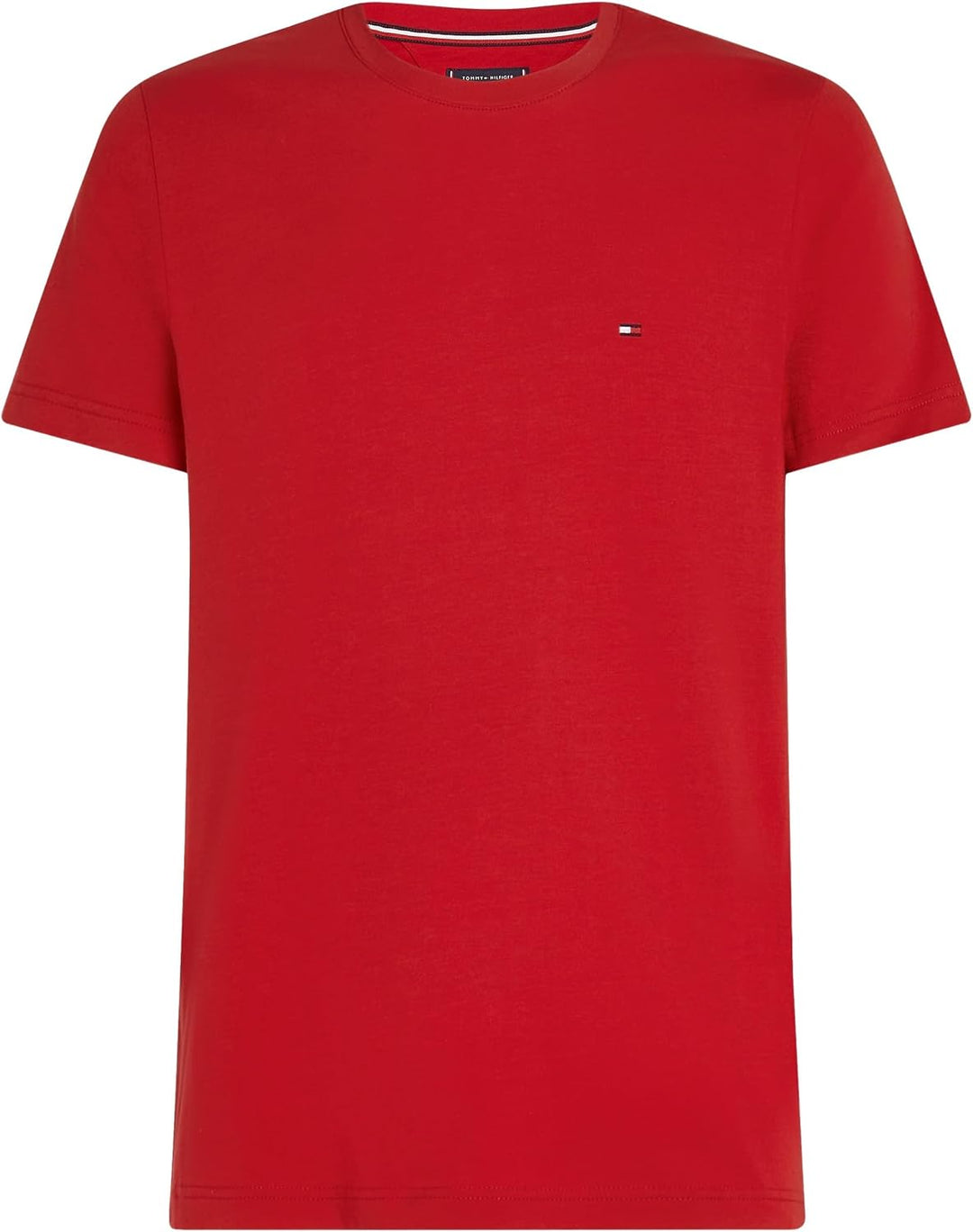 Tommy Hilfiger Herren T-Shirt Kurzarm Stretch Slim Fit Tee Rundhalsausschnitt 3XL Grosse Grössen Red