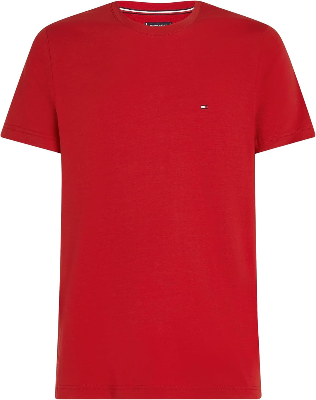 Tommy Hilfiger Herren T-Shirt Kurzarm Stretch Slim Fit Tee Rundhalsausschnitt 3XL Grosse Grössen Red