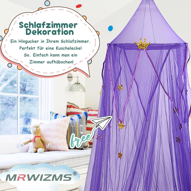 MRWiZMS Moskitonetz Bett 65x250x1000cm, Betthimmel, Baldachin Kinderzimmer, Himmel Babybett Kinder S