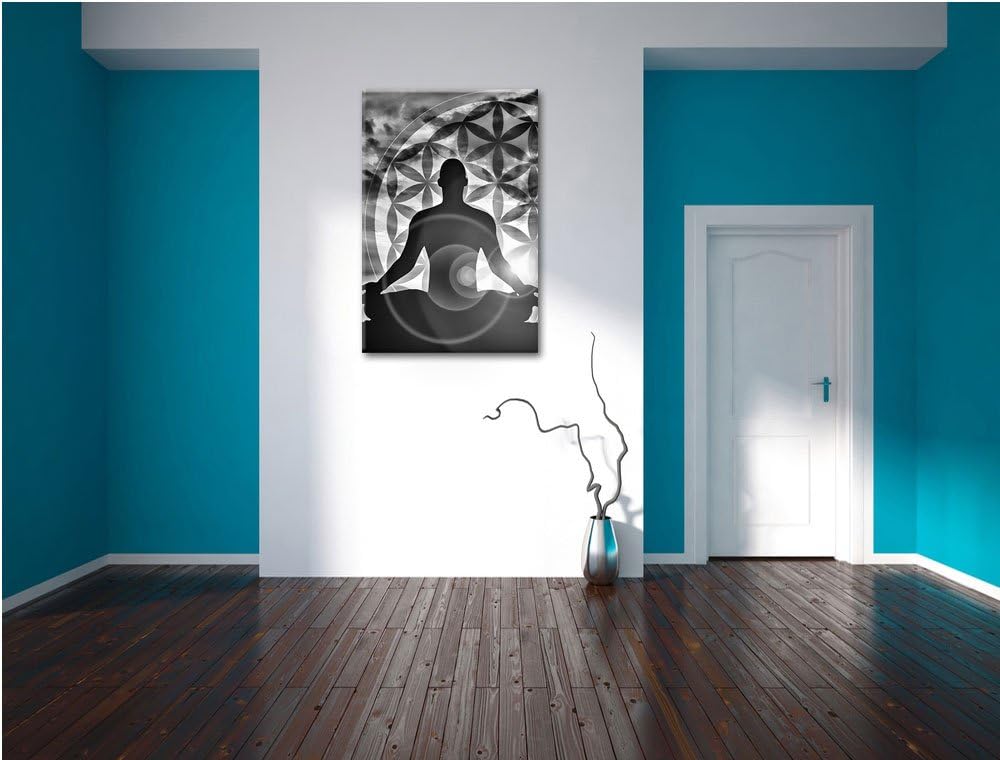 Pixxprint Mensch Blume des Lebens als Leinwandbild/Grösse: 100x70 / Wandbild/Kunstdruck/fertig bespa