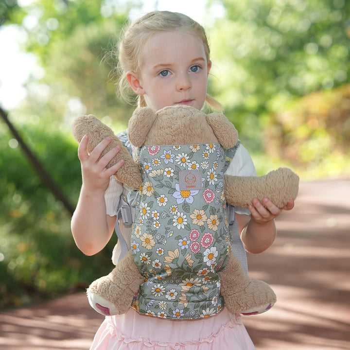 GAGAKU Puppentrage ab 3 Jahre Kinder, Babytrage Puppen Bauchtrage Puppenzubehör Tragesitz mit Verste
