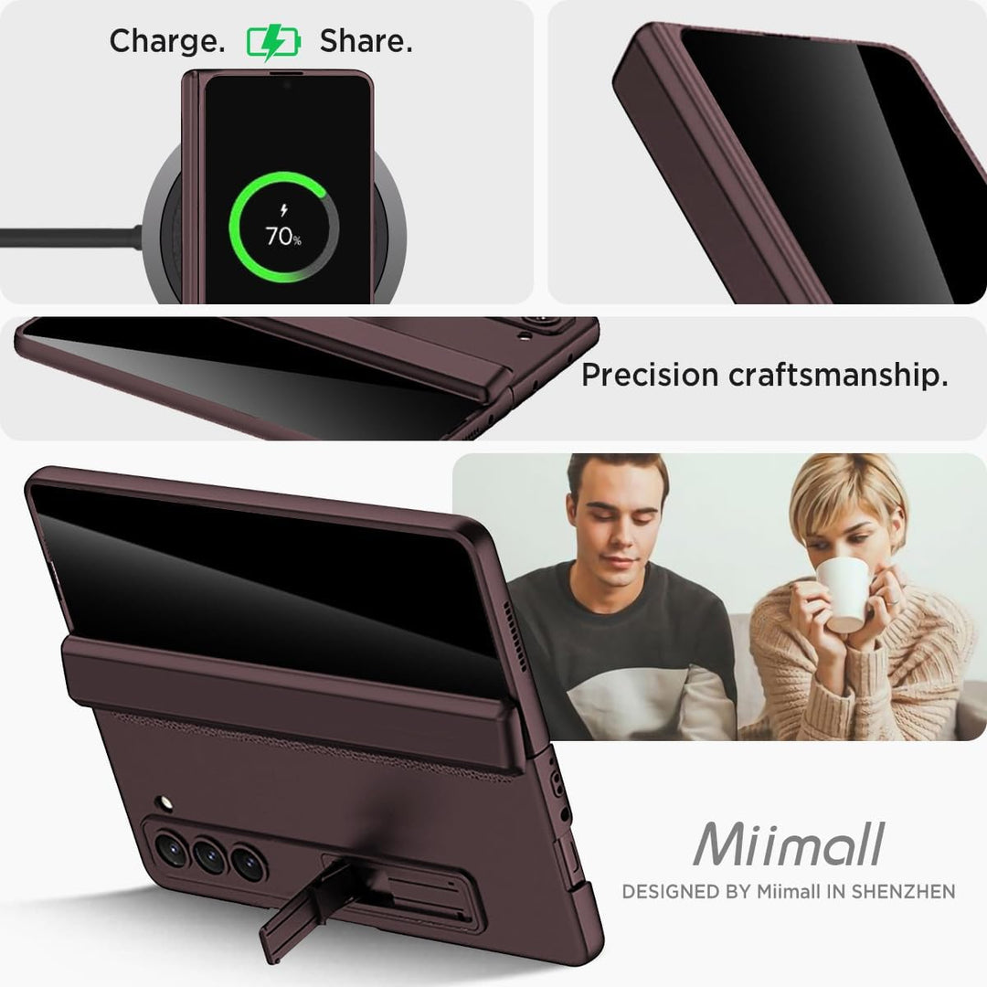 Miimall Kompatibel mit Samsung Galaxy Z Fold 5 Hülle mit Displayschutz Anti-Peeping+Magnetischer Sch