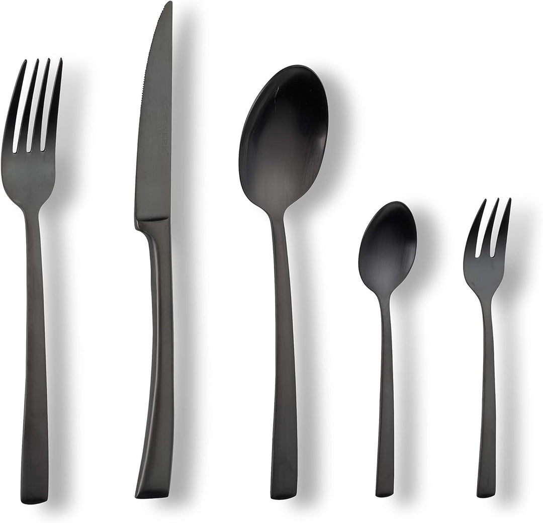 ECHTWERK Tafelbesteck Avelino, Black Edition, 30-teilig, Essbesteck für bis zu 6 Personen, Edelstahl