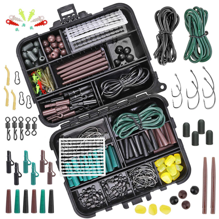 282stk Angelhaken Kit, Karpfen Angelzubehör Set inkl. Jig Haken, Bullet Bass Werfen Sinker Gewichte,