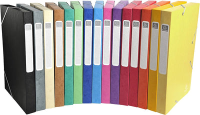 Exacompta 50401E 8er Pack Premium Sammelboxen aufgebaut mit Gummizug 40 mm breit aus extra starkem C
