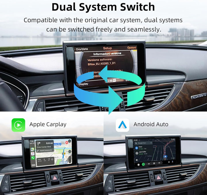 EZoneTronics Wireless CarPlay & Android Auto Retrofit Kit Decoder für Audi A6/A7 2010-2015 mit MMI 3