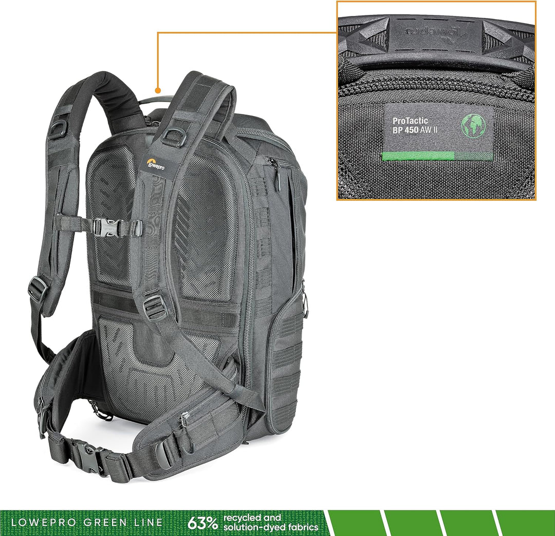 Lowepro ProTactic 450 AW II Modularer Rucksack mit Allwetterhülle &amp; SanDisk Ultra Android microSDXC