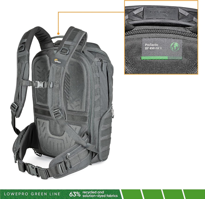 Lowepro ProTactic 450 AW II Modularer Rucksack mit Allwetterhülle &amp; SanDisk Ultra Android microSDXC
