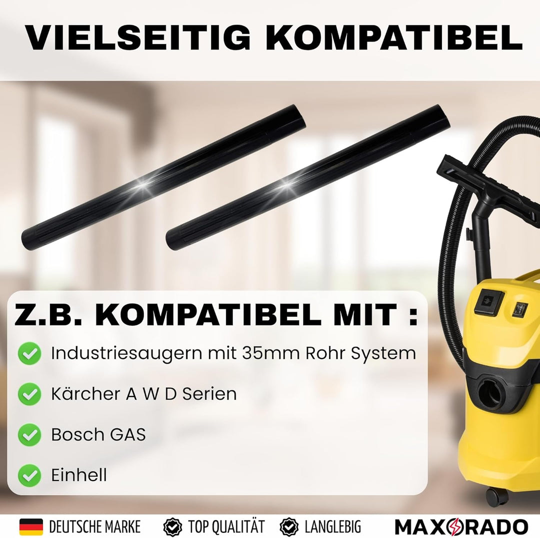 Staubsaugerrohr 35mm Rohr für Lidl Parkside Masko TC-VC TE-VC Nass- und Trockensauger 2x 0,5m Verlän